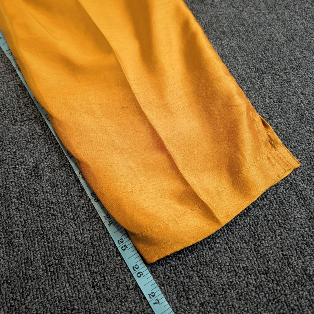 Selene Sport Womens Pants Size M Yellow Polyester Silk Look High Rise Boho VTG - Picture 5 of 8